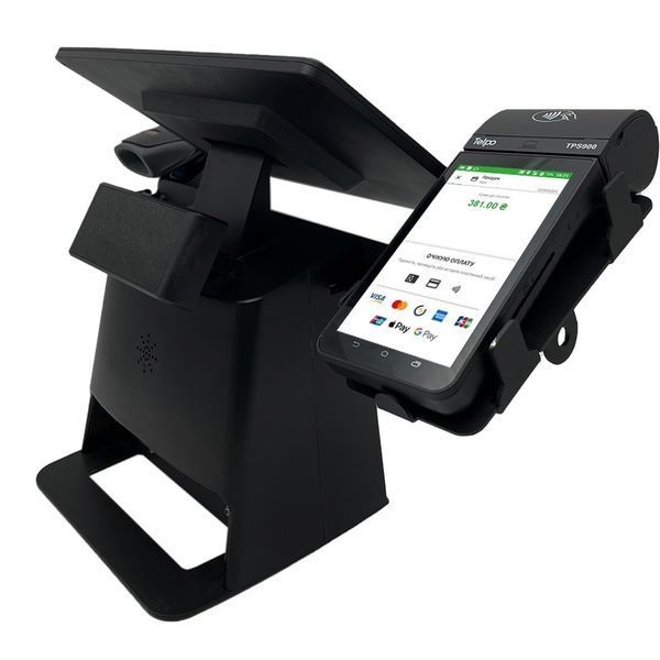 Комплексная касса 5-в-1 SHIVA POS Android 11 для магазина и торговли. POS-терминал + принтер чеков + сканер штрихкодов + держатель + ПО SHIVA-A фото