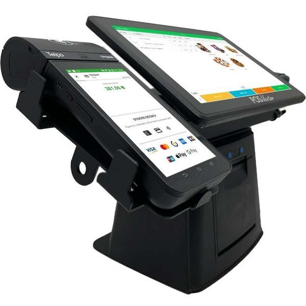 Комплексна каса SHIVA POS Windows 5-в-1. POS-термінал + вбудований принтер чеків + сканер штрихкодів + тримач + ПЗ SHIVA-W фото